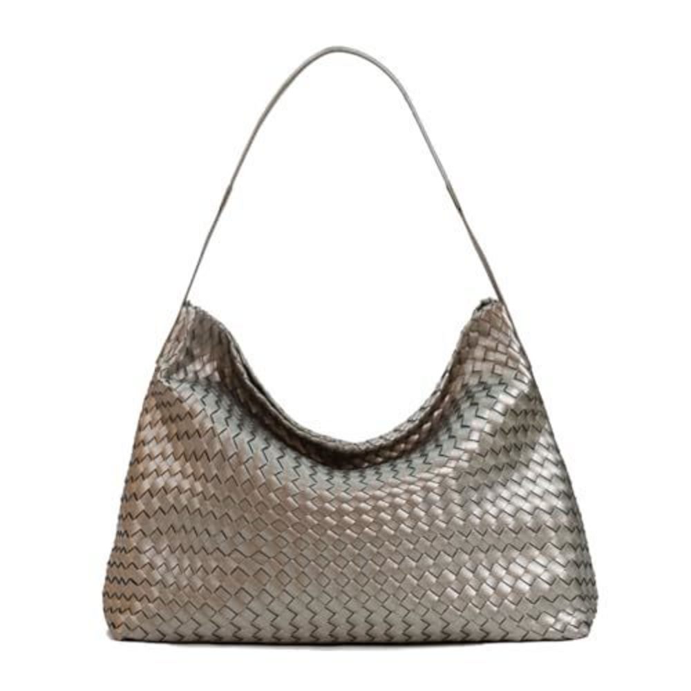 Classic Boston Satchel Woven Vegan Textured Handbags Female Satchel Messenger